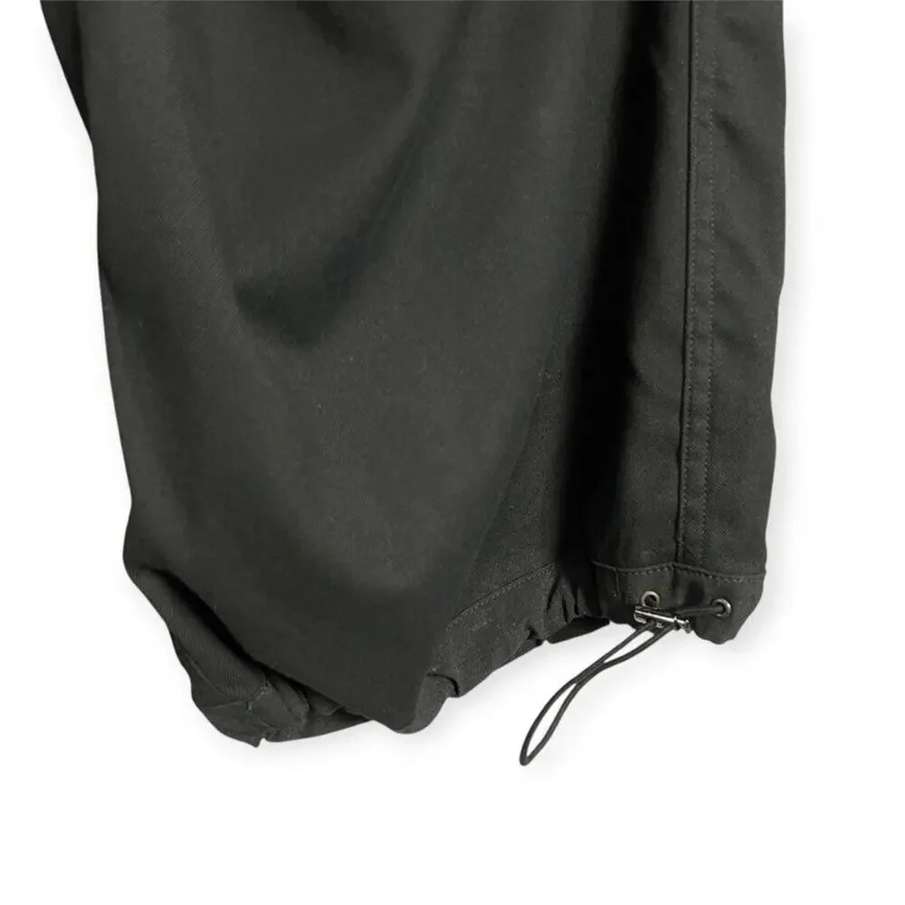 KUON Flannel Cargo Trousers Mens L Black Wide Leg Japan Utility BAGGY NWT